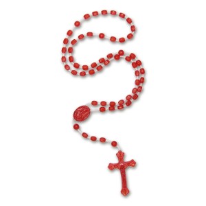 TE050025 - Terço Acrílico Vermelho - 32cm