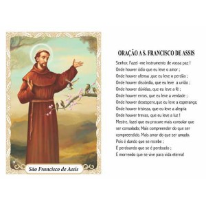 OG141416P100 - Oração São Francisco de Assis c/ 100un. - 9,5x6,5cm