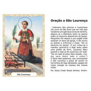 OG141438P100 - Oração São Lourenço c/ 100un. - 9,5x6,5cm