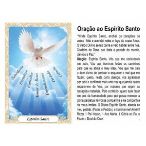 OG41805P100 - Oração Espírito Santo 7 Dons Azul c/ 100un. - 9,5x6,5cm