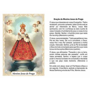 OP141414P100 - Oração Menino Jesus de Praga c/ 100un. - 6x4cm