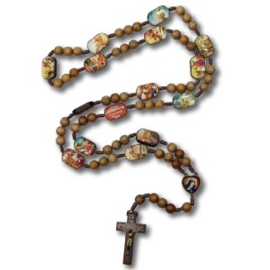 TE9700300 - Terço Via Sacra Madeira - 84cm