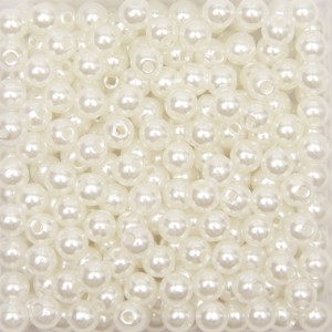 CTM1070012P250G - Contas Bolinhas Pérola Creme c/ 250 grama - 6mm