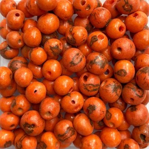 CTM1210106P100 - Contas Bolinhas Açaí Laranja c/ 100un. - 8mm