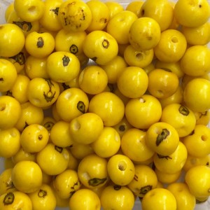 CTM1210108P1000 - Contas Bolinhas Açaí Amarelo c/ 1000un. - 8mm