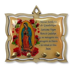 PC380613 - Porta Chaves N. Sra De Guadalupe MDF Resinado - 15,5x14cm