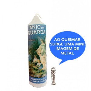VE155144 - Vela Anjo da Guarda c/ Santo de Bolso - 14x3cm