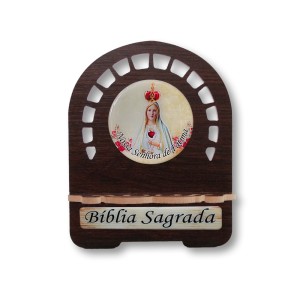 PB810302 - Porta Bíblia N. Sra. De Fátima MDF Resinado - 22x17,5cm