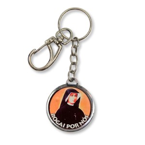 CH1090009 - Chaveiro Santa Faustina e Jesus Misericordioso Resinado - 12x3,5cm
