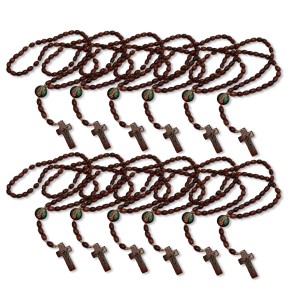 TE942030P12 - Terço Santa Filomena Madeira c/ 12un. - 45cm