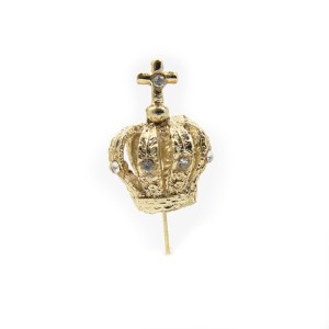 CS3160 - Coroa de Fundição c/ Strass Branco p/ Imagem de Nossa Senhora (F1) - 5,5x2,5cm Diâmetro 1,2cm