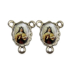 ET1672027P5 - Entremeio Santa Teresa D´Ávila Duplo Resinado c/ 5un. - 1,9x1,5cm