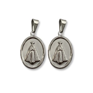 MD030010 - Medalha N. Sra. Aparecida Aço Inox c/ 1un. - 2x1,3cm