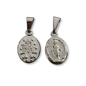 MD030101 - Medalha N. Sra. Das Graças Aço Inox c/ 1 un. - 1,5x1cm (MDGP)