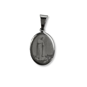 MD030250 - Medalha N. Sra. de Fátima Laser Aço Inox -2x1,3cm (P252)