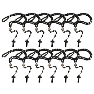 TE942405P12 - Terço São José Madeira c/ 12un. - 44cm