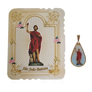 CM141411 - Cartão São João Batista c/ Medalha - 7,5x6cm
