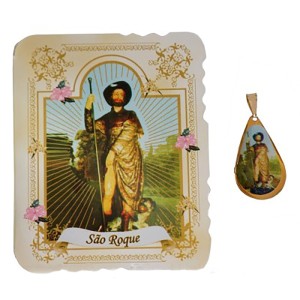 CM141415 - Cartão São Roque c/ Medalha - 7,5x6cm