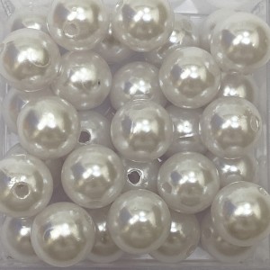 CTM1070050P250G - Contas Bolinhas Pérola Branca c/ 250 gramas - 14mm