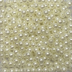 CTM1070006P50G - Contas Bolinhas Pérola Creme c/ 50 gramas - 5mm