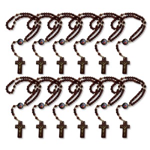 TE941016P12 - Terço N. Sra. do Desterro Madeira c/ 12un. - 24cm