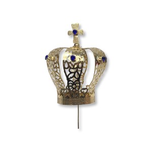 CS3126 - Coroa com Strass Azul p/ Imagem de Nossa Senhora (n°4) - 9,3x5,8cm Diâmetro 3,3cm