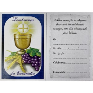 CT112030P12 - Cartão Lembrança da Eucaristia c/ 12un – 9,5x6cm