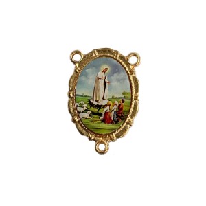 ET1953001 - Entremeio N. Sra. De Fátima Dourado Duplo Resinado 1un. - 3,2X2,2cm