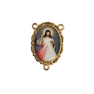 ET1953500 - Entremeio Jesus Misericordioso Dourado Duplo Resinado 1un. - 3,2X2,2cm