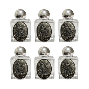 GF750045P6 - Garrafinha São Miguel Arcanjo Níquel Envelhecido c/ 6un. - 5x3cm