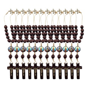 DZ610074P12 - Dezena N. Sra. Aparecida e São Cristóvão c/ Fecho 12un. (Proteção para Carro) - 20x2,1cm