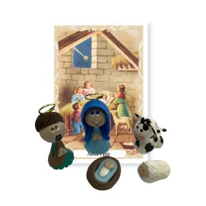 ST16700 - Sagrada Família (Presépio) de Biscuit c/ Oração