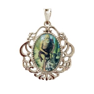 MD129436 - Medalha São Lazáro Camafeu Níquel - 4,5x4cm