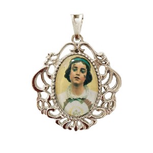 MD129469 - Medalha São Tarcísio Camafeu Níquel - 4,5x4cm