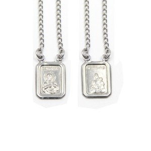 ES43016 - Escapulário N. Sra. Do Carmo Aço Inox - 61,5x1,2cm (R006)