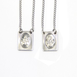 ES43020 - Escapulário N. Sra. Do Carmo Aço Inox - 61,5x1,3cm (R210)