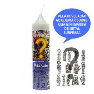 VE155146 - Vela c/ Santo de Bolso Revelação 14x3cm