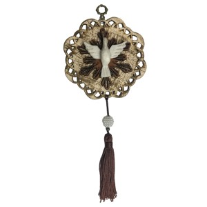 AO4101000 - Adorno Divino Espírito Santo MDF Bege 2x10,6cm