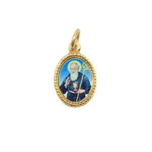 MD102235P20 - Medalha de Alumínio Oval Dourada c/ 20un. São Bento- 1,5x1cm