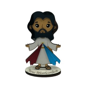 PE721603 - Pedestal Jesus Misericordioso MDF - 12,5x7,5cm