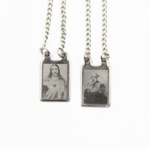 ES44040 - Escapulário São Jorge Aço Inox Laser - 61,5x1cm (R184)