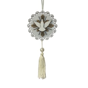 AO4101020 - Adorno Dívino Espírito Santo MDF Branco - 22x9,7cm