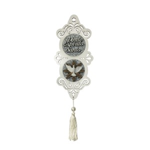 AO4102300 - Adorno Divino Espírito Santo MDF Branco - 32x10,2cm