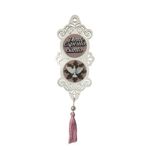 AO4102301 - Adorno Divino Espírito Santo MDF Branco - 32x10,2cm