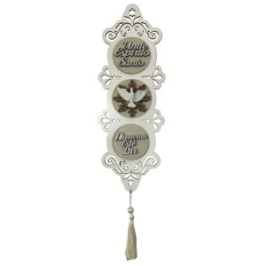 AO4102800 - Adorno Divino Espírito Santo MDF Branco - 40x10,5cm