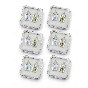 ES42003P6 - Escapulário N. Sra. Aparecida Aço Inox c/ 6un. - 61,8x1,4cm (R065)