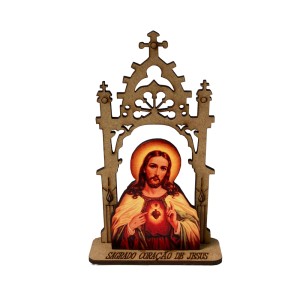 CP81452 - Capela Sagrado Coração de Jesus MDF - 12,5x7,5cm