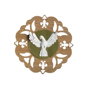 DF1980330 - Divino Espírito Santo Resplendor de Parede - 16,5x16,5cm