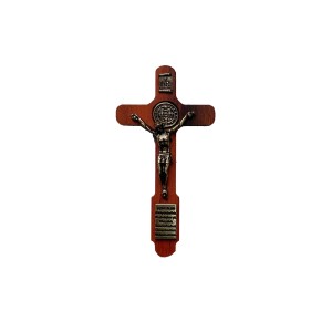 CW760100 - Crucifixo de Parede São Bento Madeira - 9x4,5cm (465)