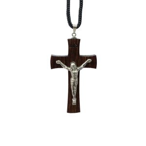 CC360300 - Cordão c/ Crucifixo Madeira - 42cm